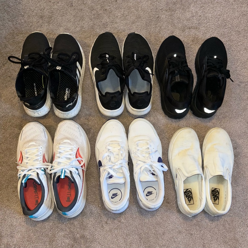 6 pairs of sneakers Women’s 10/Men’s 8.5